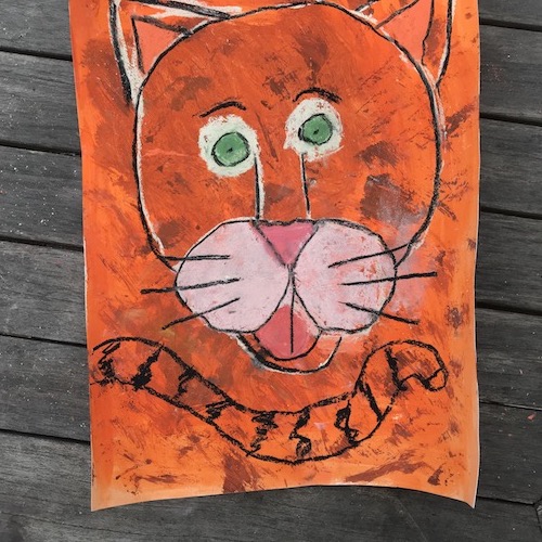 DIY le douanier rousseau tigre etape 6 dessin